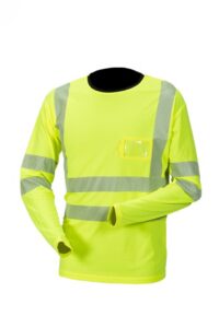 Pikkade varrukatega kollane kõrg nähtav särk